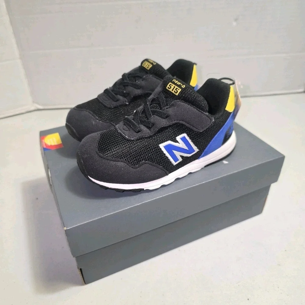 New Balance 515 New-B Hook & Loop Toddler Size 7.5 Wide Black NW515BA